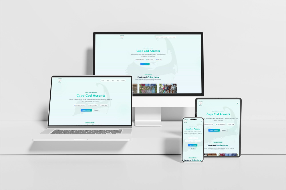 Hyannis artisan shop website displayed across multiple devices